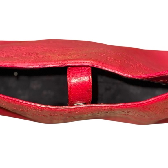 Vintage DKNY Red Leather Monogram Shoulder Bag – Y2K Vibes - Picture 9 of 14